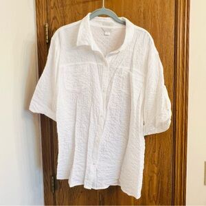 CJ Banks White Blouse- 2X